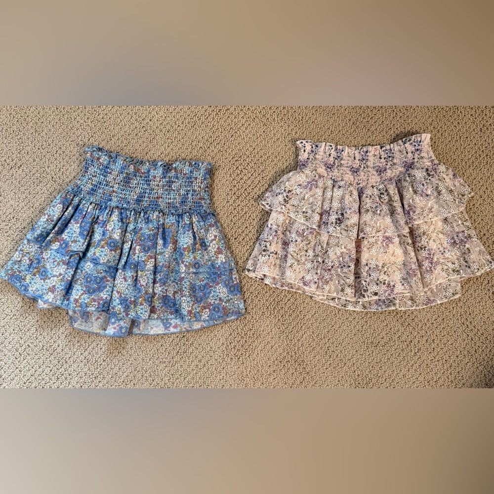 Katie J NYC Floral Mini Skirts in Blue and Purple